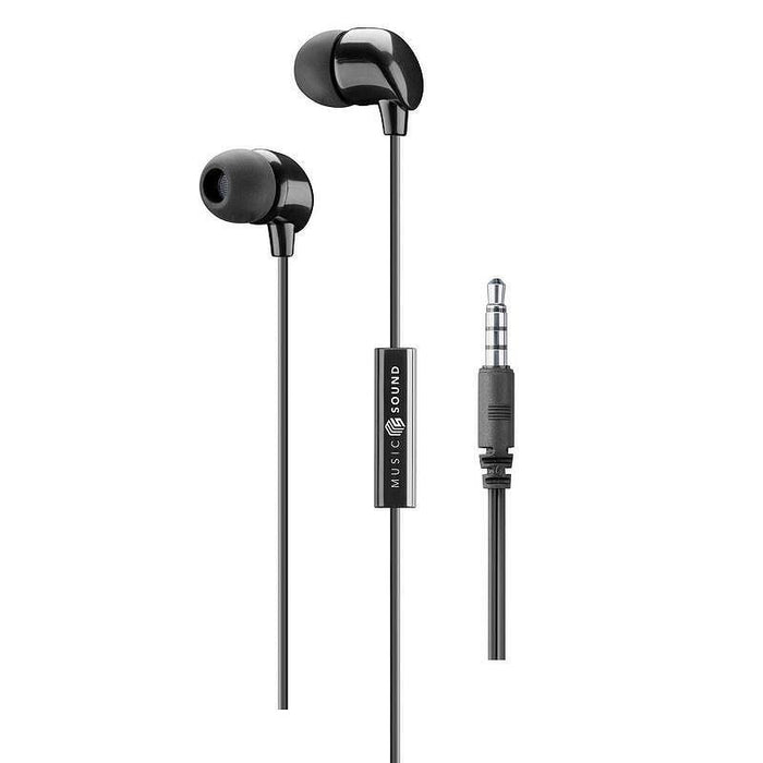 Headphones with microphone Cellularline Music Sound AUINEARMSK black