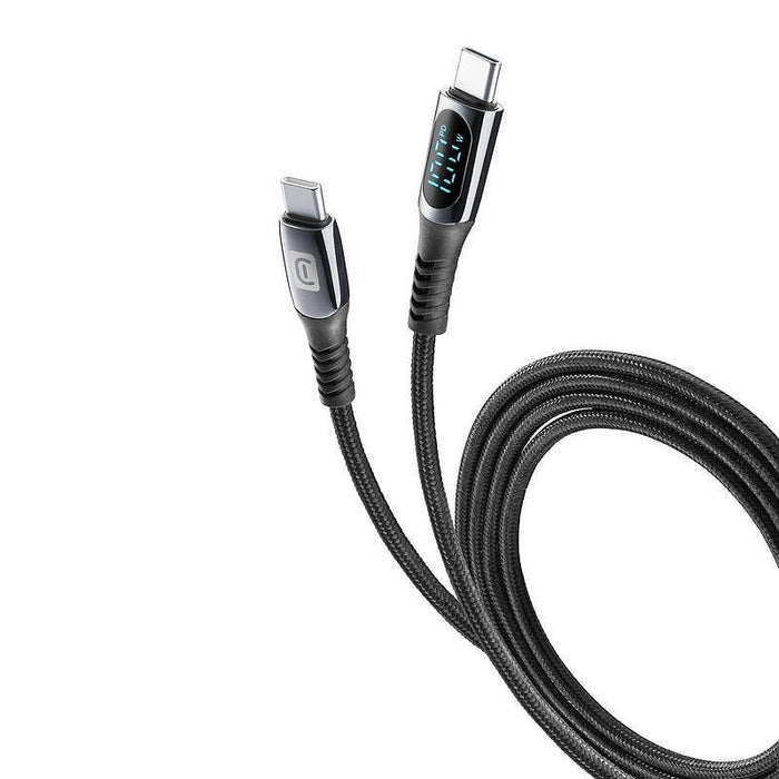 Cable Cellularline USB-C to USB-C with display 5A-100W 2m