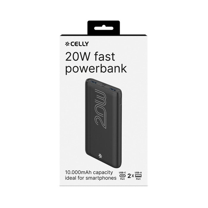 EXTERNAL BATTERY CELLY 10000 mAh 20W EVO BLACK