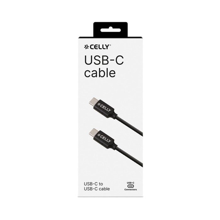 CABLE CELLY USB-C to C 60W 1M BLACK