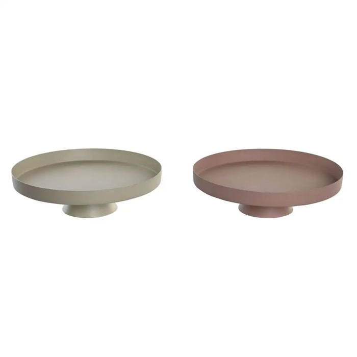 Centerpiece DKD Home Decor Beige Pink Iron 31 x 31 x 9 cm (2 Units) - Декорация и Осветление<<<Дом