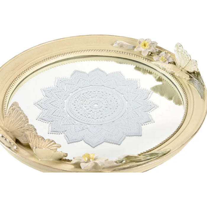 Centerpiece DKD Home Decor Beige Resin Mirror 24 x 22,6 x 18 cm - Декорация и Осветление<<<Дом