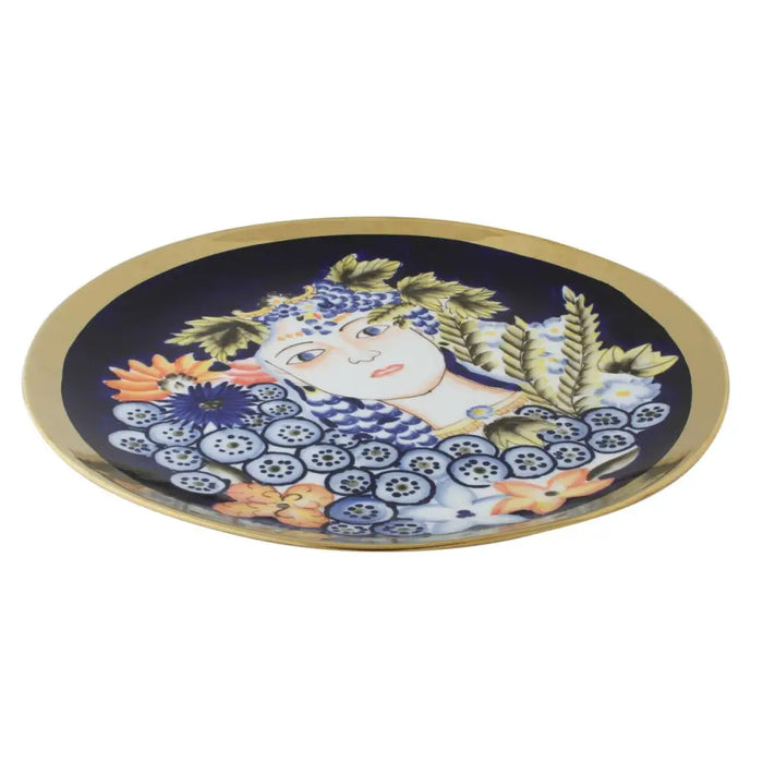 Centerpiece DKD Home Decor Blue Multicolour Porcelain 42 x 42 x 4 cm - Декорация и Осветление<<<Дом