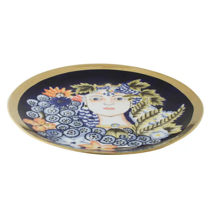 Centerpiece DKD Home Decor Blue Multicolour Porcelain 42 x 42 x 4 cm - Декорация и Осветление<<<Дом
