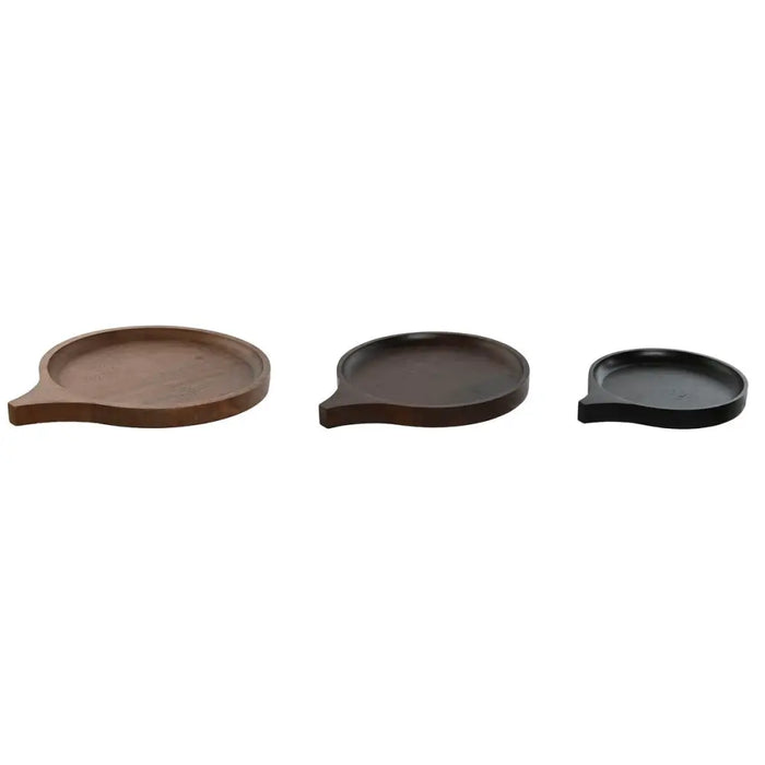 Centerpiece Home ESPRIT Brown Black Light brown Mango wood 37 x 31 x 2,7 cm (3 Pieces) - Декорация и Осветление<<<Дом