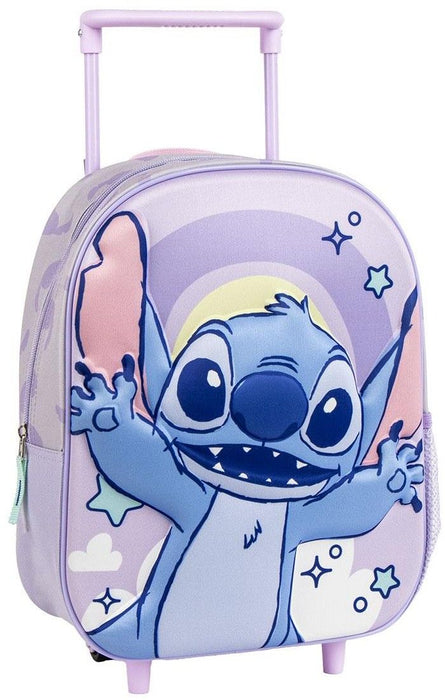 3D School Bag with Wheels Stitch Lilac 25,0 x 31,0 x 10,0 cm