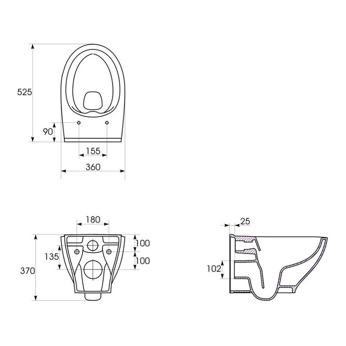 WALL-MOUNTED TOILET SET WITH SEAT CERSANIT MODUO CLEAN ON