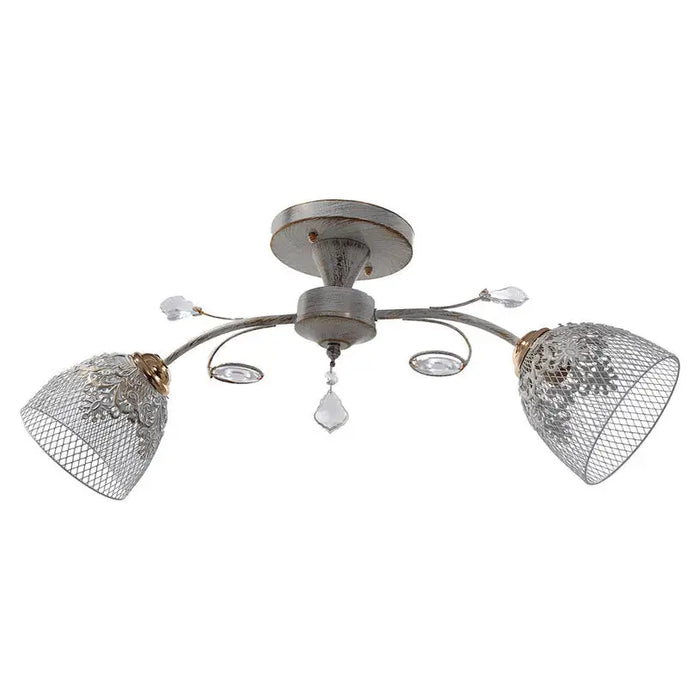 CHANDELIER 2XE27 40W WHITE GOLD NG DANTELA - Полилеи<<<Вътрешно осветление<<<Мебели и