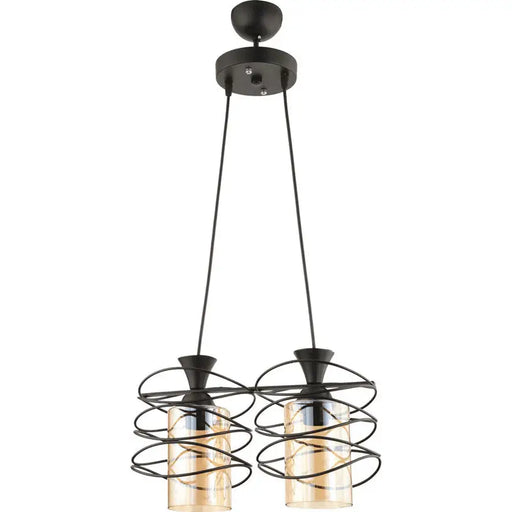 CHANDELIER 2XE27 BLACK SMOKE CUP INTO FIBELA - Полилеи<<<Вътрешно осветление<<<Мебели и интериор<<<Praktiker
