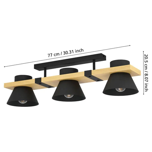 CHANDELIER 3XE27 BLACK EGLO MACCLES - Полилеи<<<Вътрешно осветление<<<Мебели и интериор<<<Praktiker