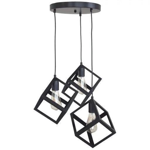 CHANDELIER 3XE27 BLACK INTO LORINDA - Полилеи<<<Вътрешно осветление<<<Мебели и интериор<<<Praktiker