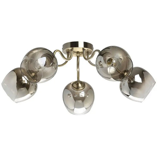 CHANDELIER 5XE27 BRASS INTO IREN - Полилеи<<<Вътрешно осветление<<<Мебели и интериор<<<Praktiker