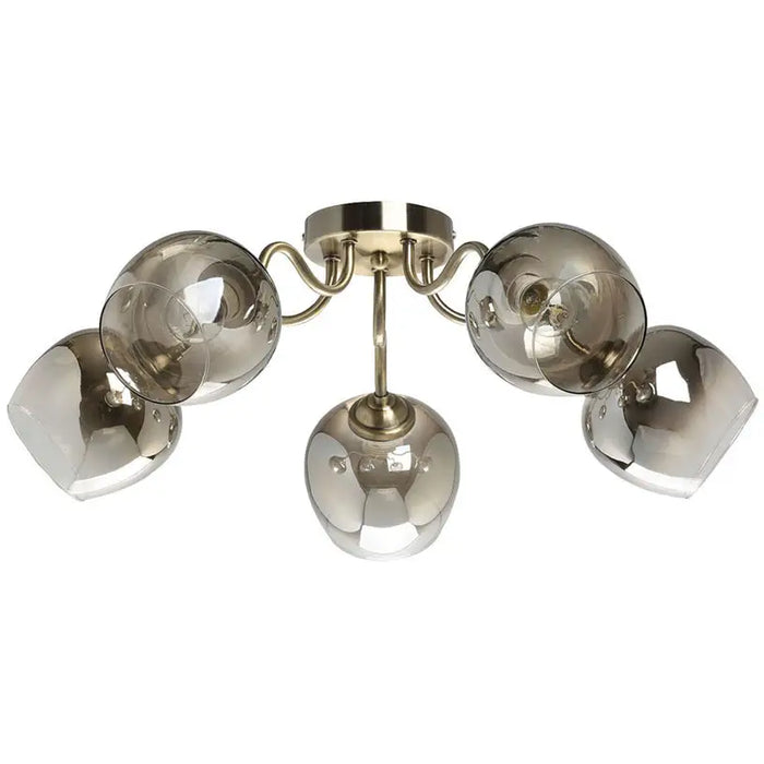 CHANDELIER 5XE27 BRASS INTO IREN - Полилеи<<<Вътрешно осветление<<<Мебели и интериор<<<Praktiker