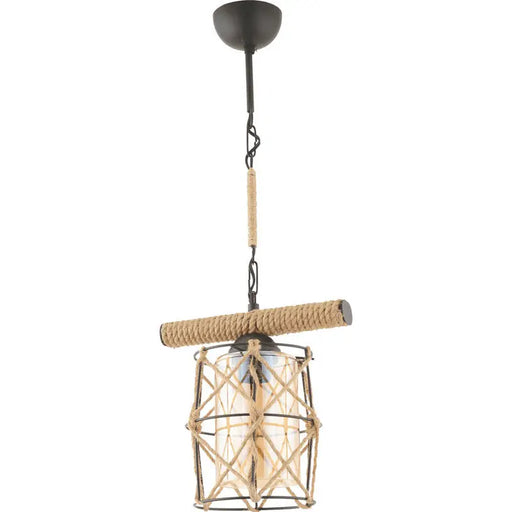 CHANDELIER E27 BLACK + ROPE SMOKE CUP INTO DJUNA - Полилеи<<<Вътрешно осветление<<<Мебели и интериор<<<Praktiker