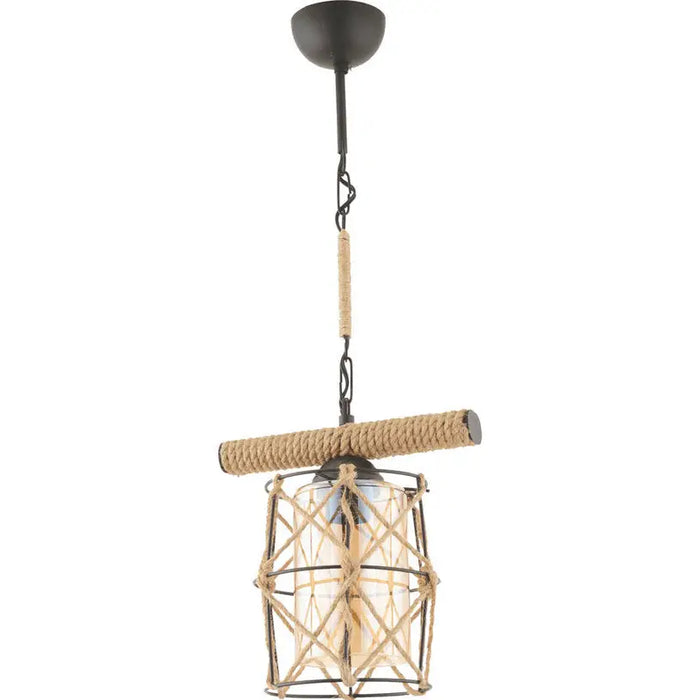 CHANDELIER E27 BLACK + ROPE SMOKE CUP INTO DJUNA - Полилеи<<<Вътрешно осветление<<<Мебели и интериор<<<Praktiker