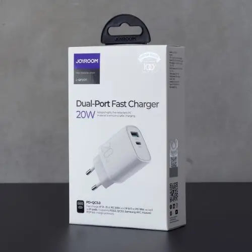 Charger 20W Dual-Port (QC3.0 + PD) Joyroom L-QP2011 (white) - Power Bank<<<Accessories<<<Основна<<<DunaXML&&&Power