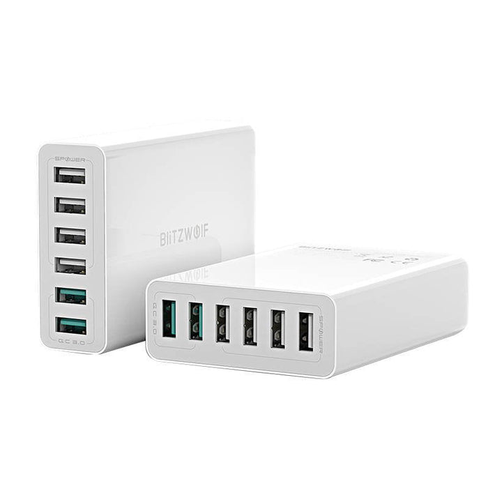 Charger 6x USB Blitzwolf BW-S15 QC 3.0 60 W (white) - mains chargers<<<Chargers<<<GSM Accessories<<<InnproXML