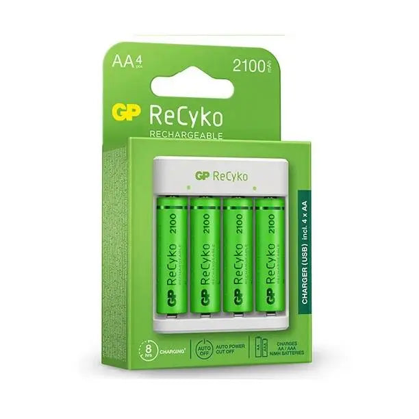 Charger GP BATTERIES E411 + 2100mAh AA For 4 pieces NiMH - Зарядни устройства и адаптери<<<Батерии и зарядни