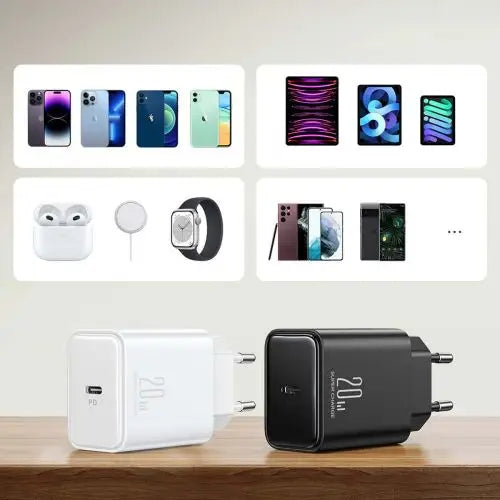 Charger Joyroom JR-TCF06 Flash PD 20W + Cable 1m (Black) - Travel Charger<<<Accessories<<<Основна<<<DunaXML&&&mains