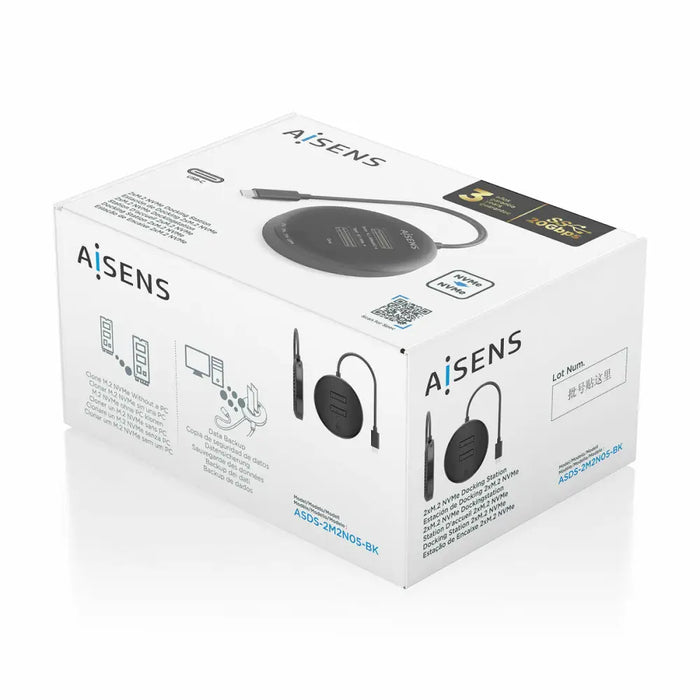 Charging base Aisens ASDS-2M2N05-BK Black - Компютър Мрежи и компоненти<<<Компютри| Електроника<<<BigBuy&&&Твърди