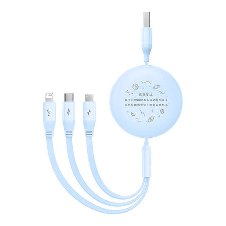 Charging Cable 3w1 Baseus USB to USB-C USB-M Lightning 3,5A 1,1m (blue) - Combo Cables<<<USB cables<<<GSM
