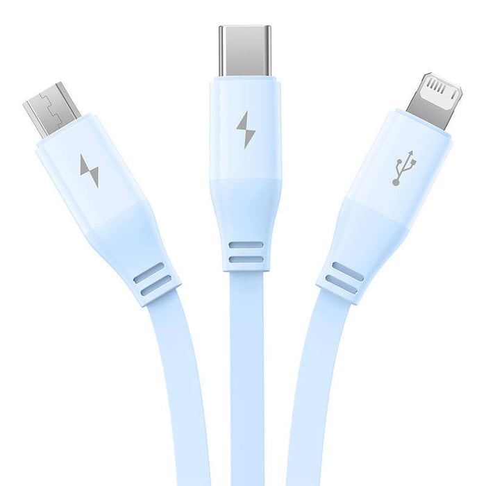 Charging Cable 3w1 Baseus USB to USB-C USB-M Lightning 3,5A 1,1m (blue) - Combo Cables<<<USB cables<<<GSM