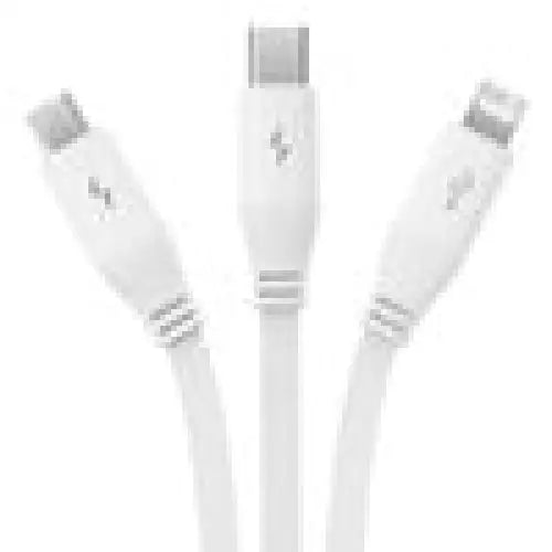 Charging Cable 3w1 Baseus USB to USB-C USB-M Lightning 3,5A 1,1m (White) - Combo Cables<<<USB cables<<<GSM