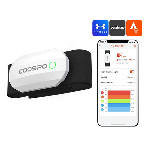 Chest Heart Rate Monitor Coospo H808S-W compatibile with Strava wahooo mapmyfitness etc. - Sensors<<<Bicycle