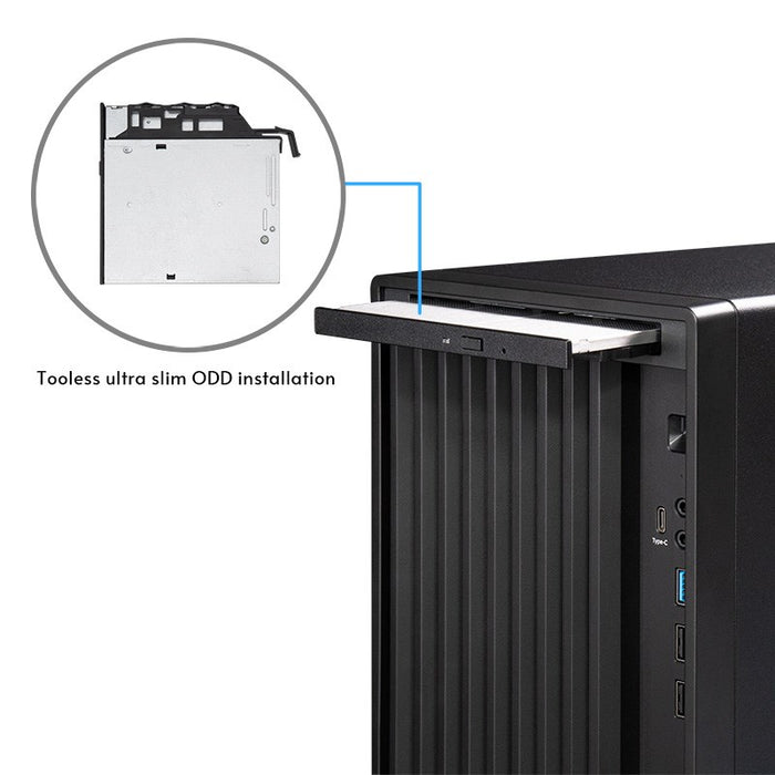 Chieftec Midi Tower BS-20B-OP, Schwarz o.NT Black