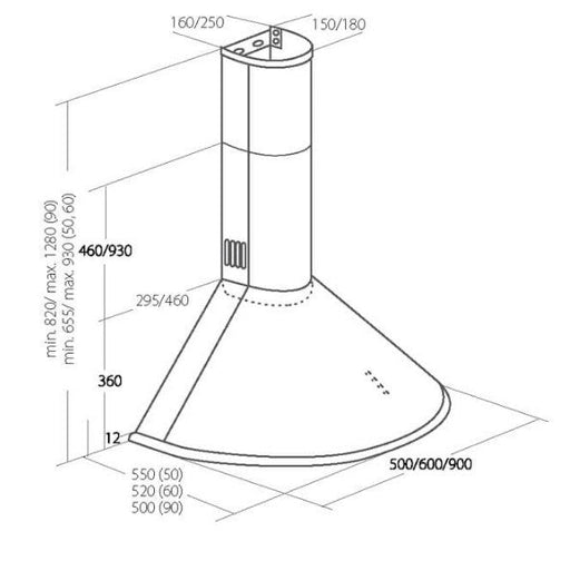 Chimney Hood Akpo WK-4 Dandys GOLD 50 cm 450 m3/h Black - Cooker hoodsAGD-OKA<<<Home Appliance - ProductsAGD<<<ActionPL