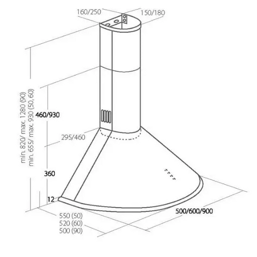 Chimney Hood Akpo WK-4 Dandys GOLD 50 cm 450 m3/h White - Cooker hoodsAGD-OKA<<<Home Appliance - ProductsAGD<<<ActionPL