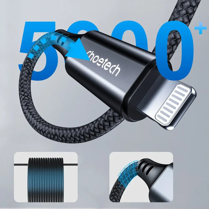 Choetech AUX007 Lighting / mini jack 3.5mm cable 1 m - black - Audio cables<<<HurtelXML