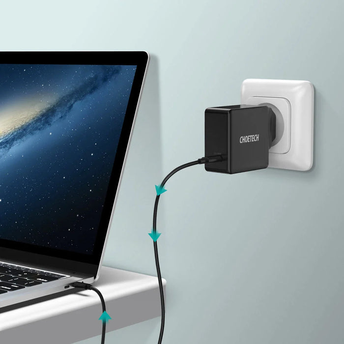 Choetech fast USB Type C wall charger PD 60W 3A black (Q4004-EU) - Cell phone USB charger<<<HurtelXML