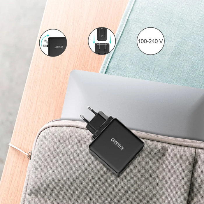 Choetech fast USB Type C wall charger PD 60W 3A black (Q4004-EU) - Cell phone USB charger<<<HurtelXML