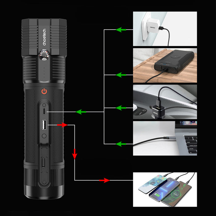 Choetech Jump Starter with Powerbank 8000mAh - LED Flashlight (TC0016) - Black - Cell phone USB charger<<<HurtelXML