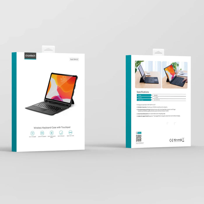 Choetech Keyboard Case Cover for iPad Pro 12.9’ 2020 / 2021 Wireless Bluetooth Keyboard Black (BH-015) - Other office