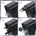 Choetech PD5009-BK GaN EU/US/UK/AU Travel Adapter 2x USB-C USB-A 65W PD - Black - Cell phone USB charger<<<HurtelXML