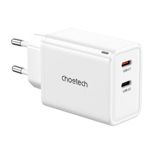 Choetech PD6013 GaN 2x USB-C PD65W network charger (white) - mains chargers<<<Chargers<<<GSM