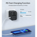 Choetech PD6041 USB-C USB-A PD 30W Travel Charger with 4 Plugs USA EU UK AU - Black - Cell phone USB charger<<<HurtelXML