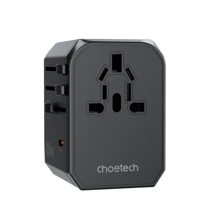 Choetech PD6041 USB-C USB-A PD 30W Travel Charger with 4 Plugs USA EU UK AU - Black - Cell phone USB charger<<<HurtelXML