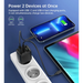 Choetech PD6052 USB-C USB-A PD 35W GaN wall charger with display - black - Cell phone USB charger<<<HurtelXML