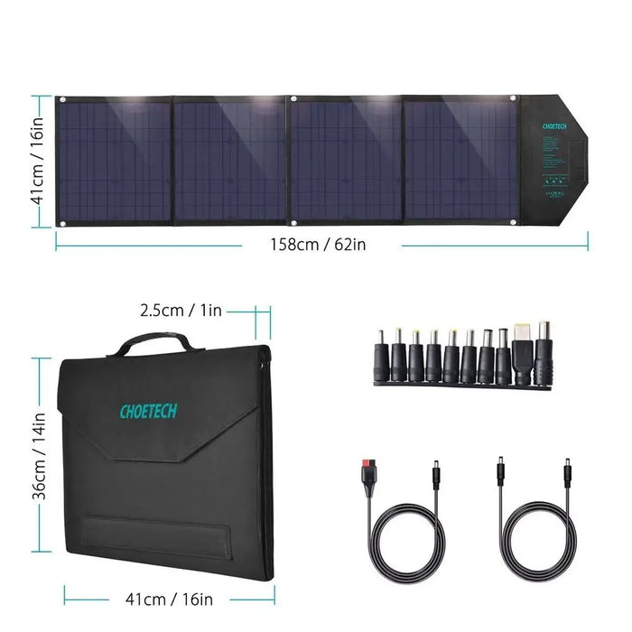 Choetech SC007 80W foldable solar charger (black) - Cell phone USB charger<<<HurtelXML&&&Powerbanks<<<Energy<<<InnproXML