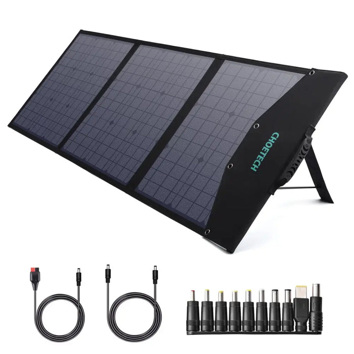 Choetech SC008 solar foldable charger 120W DC / USB-C / 2x USB-A - black - Cell phone USB charger<<<HurtelXML