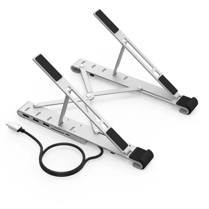 Choetech stand multifunctional station for laptop PD / USB-C HDMI (4K / 30Hz) / 2xUSB-A / 1xUSB-C / 1xSD / 1xTF black