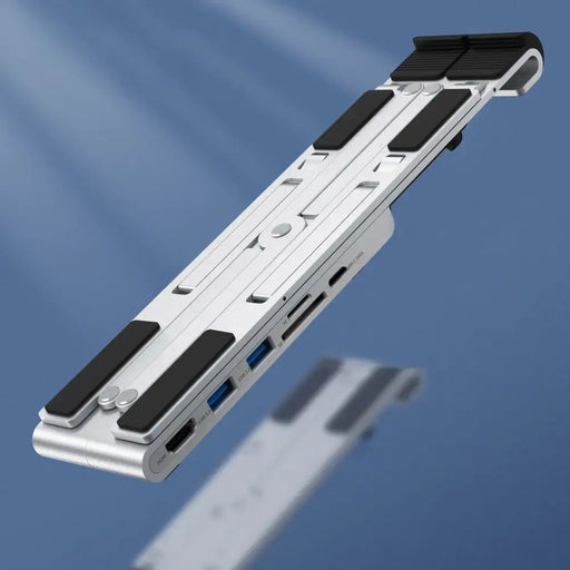 Choetech stand multifunctional station for laptop PD / USB-C HDMI (4K / 30Hz) / 2xUSB-A / 1xUSB-C / 1xSD / 1xTF black