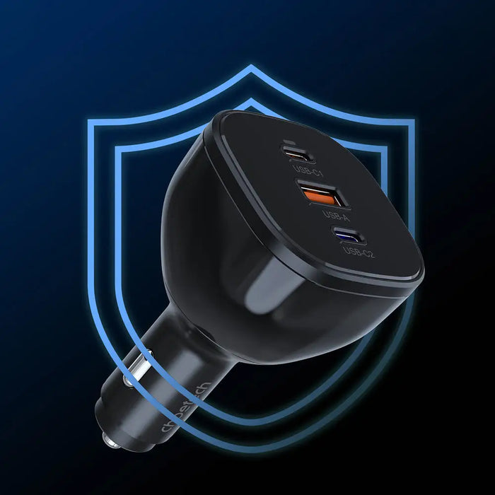 Choetech TC0024 car charger 160W 2x USB-C PD 3.1 1x USB-A - black - Cell phone USB charger<<<HurtelXML