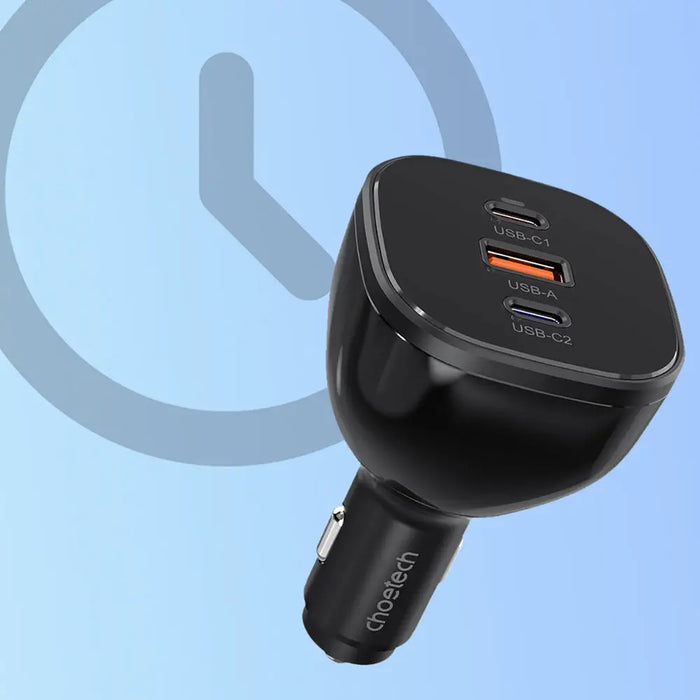 Choetech TC0024 car charger 160W 2x USB-C PD 3.1 1x USB-A - black - Cell phone USB charger<<<HurtelXML