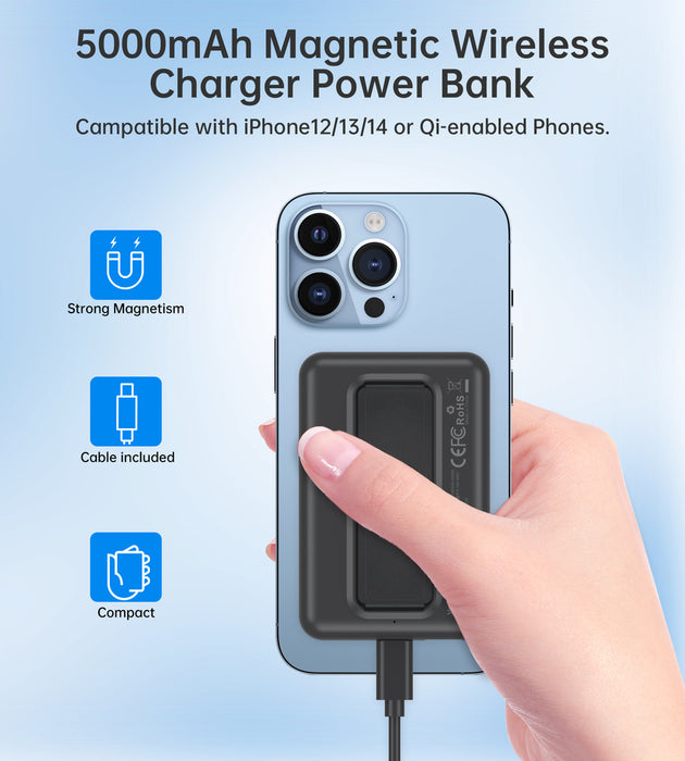 Choetech B662 wireless MagSafe 5000mAh powerbank - black