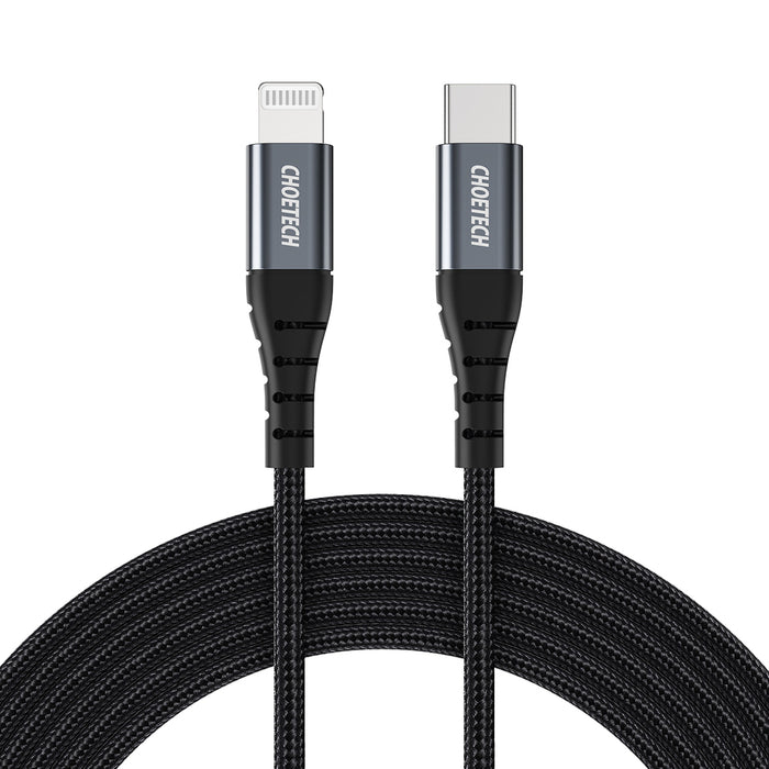 Choetech IP0039 USB-C / Lightning MFi cable, 1.2m long - black