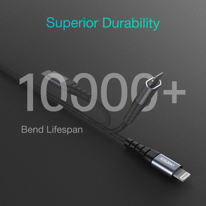 Choetech IP0041 USB-C / Lightning MFi 480Mb/s 3A 2 m cable - black